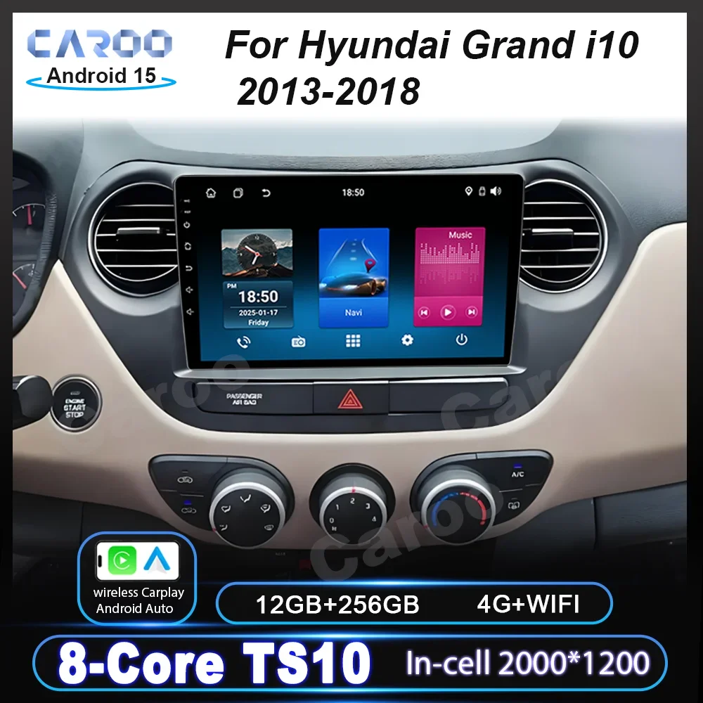 

Android Car Radio Multimidia Player For Hyundai Grand i10 2013-2018 Auto GPS Navigation 4G Carplay QLED Touch Screen NO 2DIN DVD