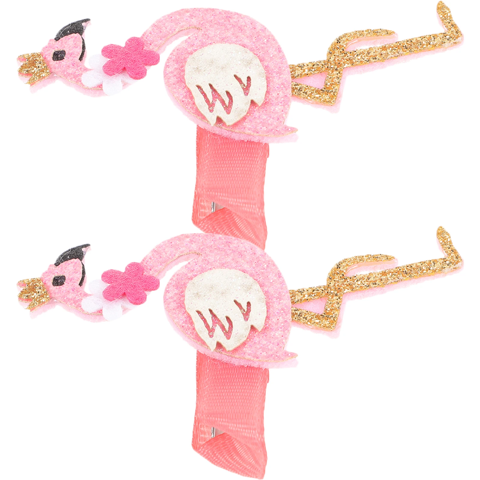 

2Pcs Flamingo Shape Hair Clips Pink Cute Kids Hairpins for Wedding Party Children's Hair Decoration Accessories