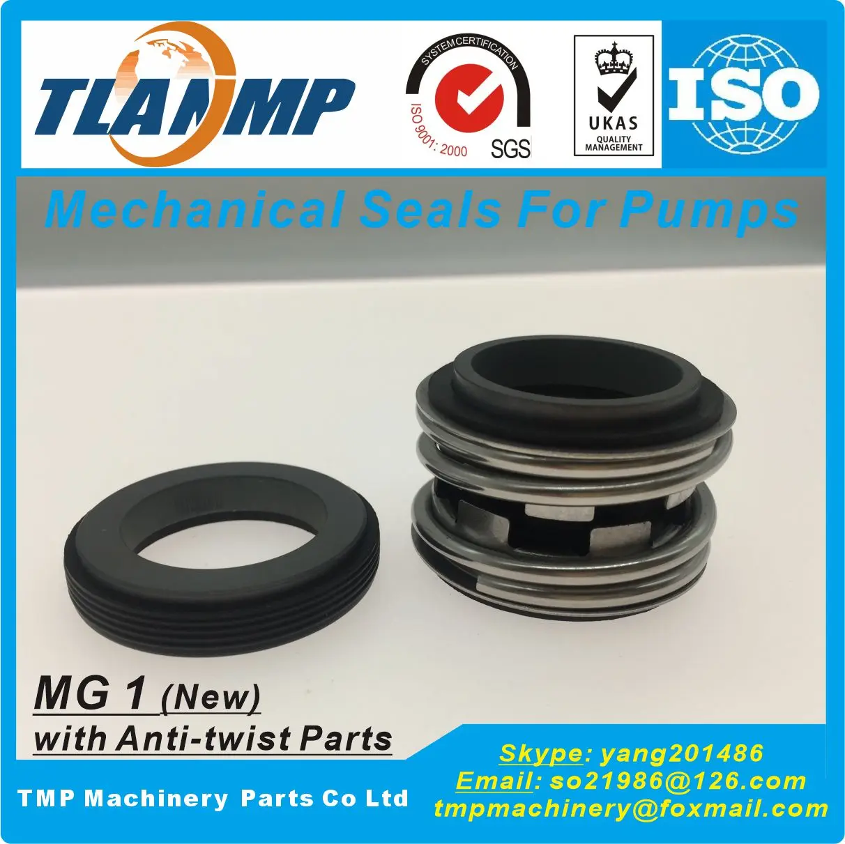 MG1/50/55/60/65/70/75/80/85/90/95/100-G60 (New Structure) MG1 Mechanical Seals with Anti-twist Metal parts