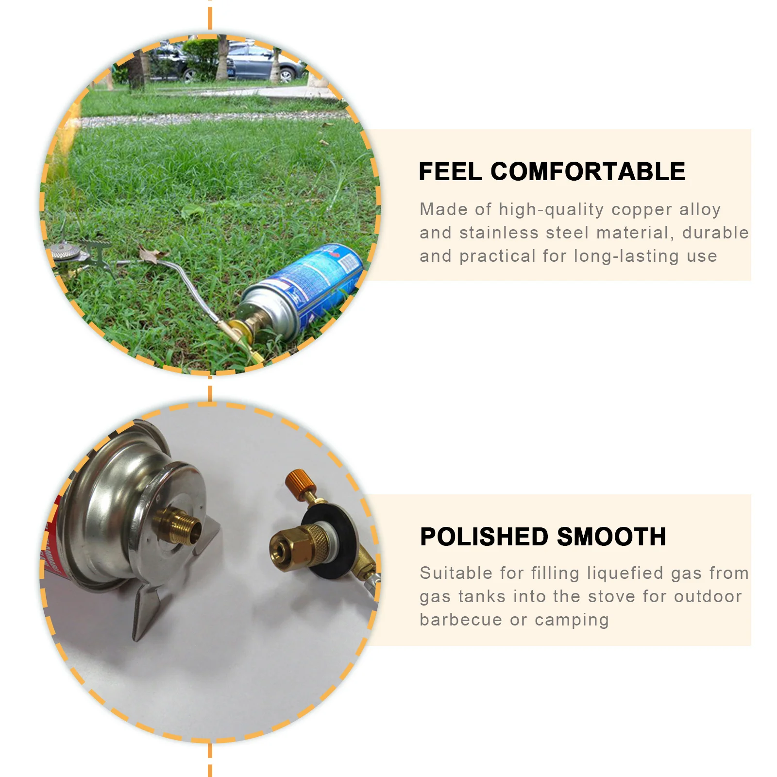 

1 Set Gas Tank Connector Propane Filling Tool For Camping Stove Converter Outdoor Bbq Use Copper Alloy Portable Furnace Head