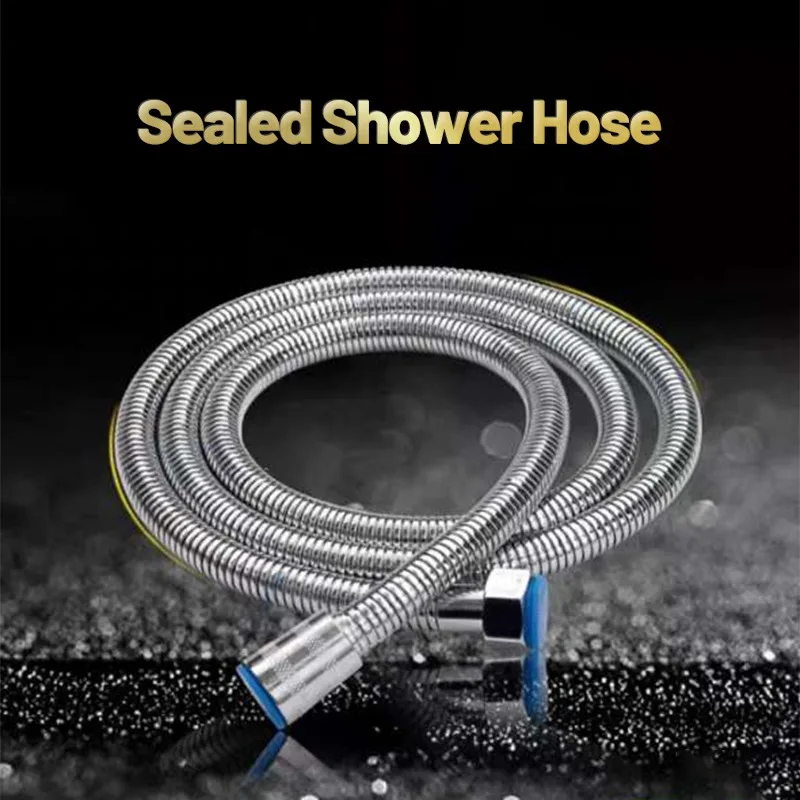 

145cm Hose High Density Shower Stainless Steel Brass Connection Pipe Plumbing Hose Bathroom Replacement Flexible Water Pipe