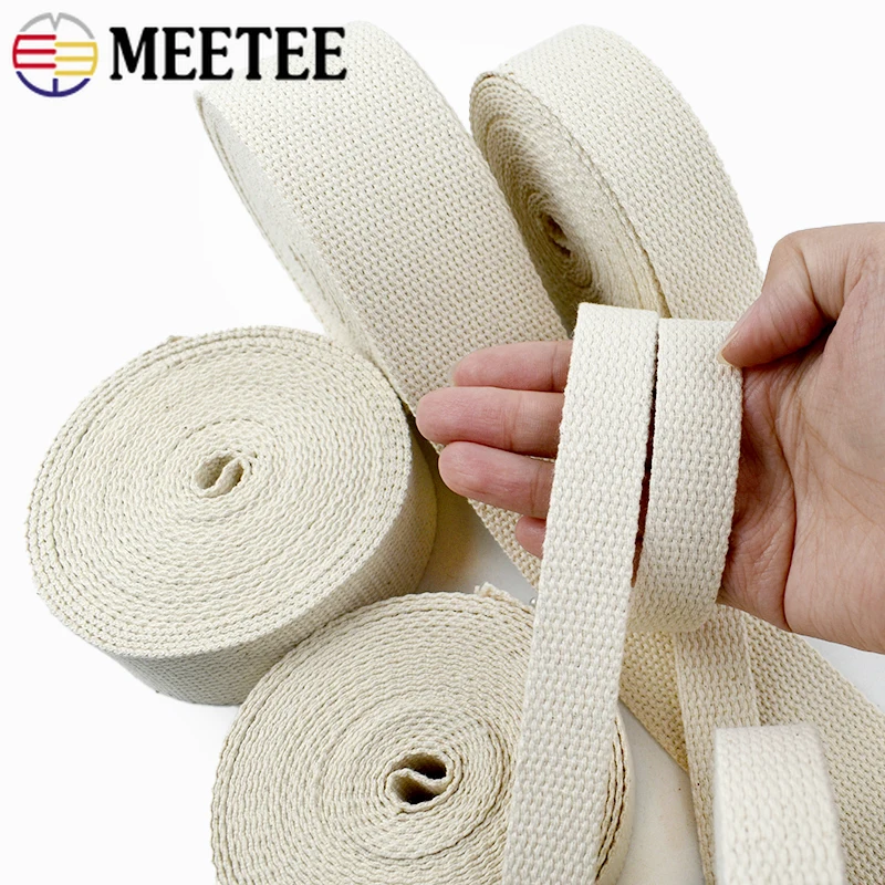 

45 м 20-50 мм бежевая хлопковая тканая лента, один рулон для продажи, холщовая сумка, плечевой ремень, ремни для переноски багажа, аксессуары для шитья своими руками