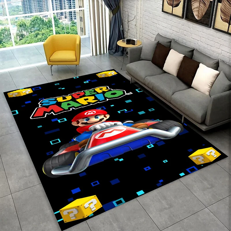 3D Cute Cartoon M-Mario Bros Game Non-Slip Area Rug for Living Room Bedroom Playroom,Carpet Floor Mat for Home Decor Holiday