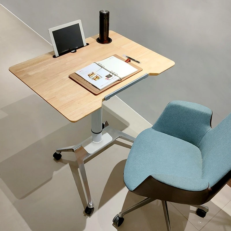 Solid wood children's table Movable lifting table Standing desk Modern simple study desk