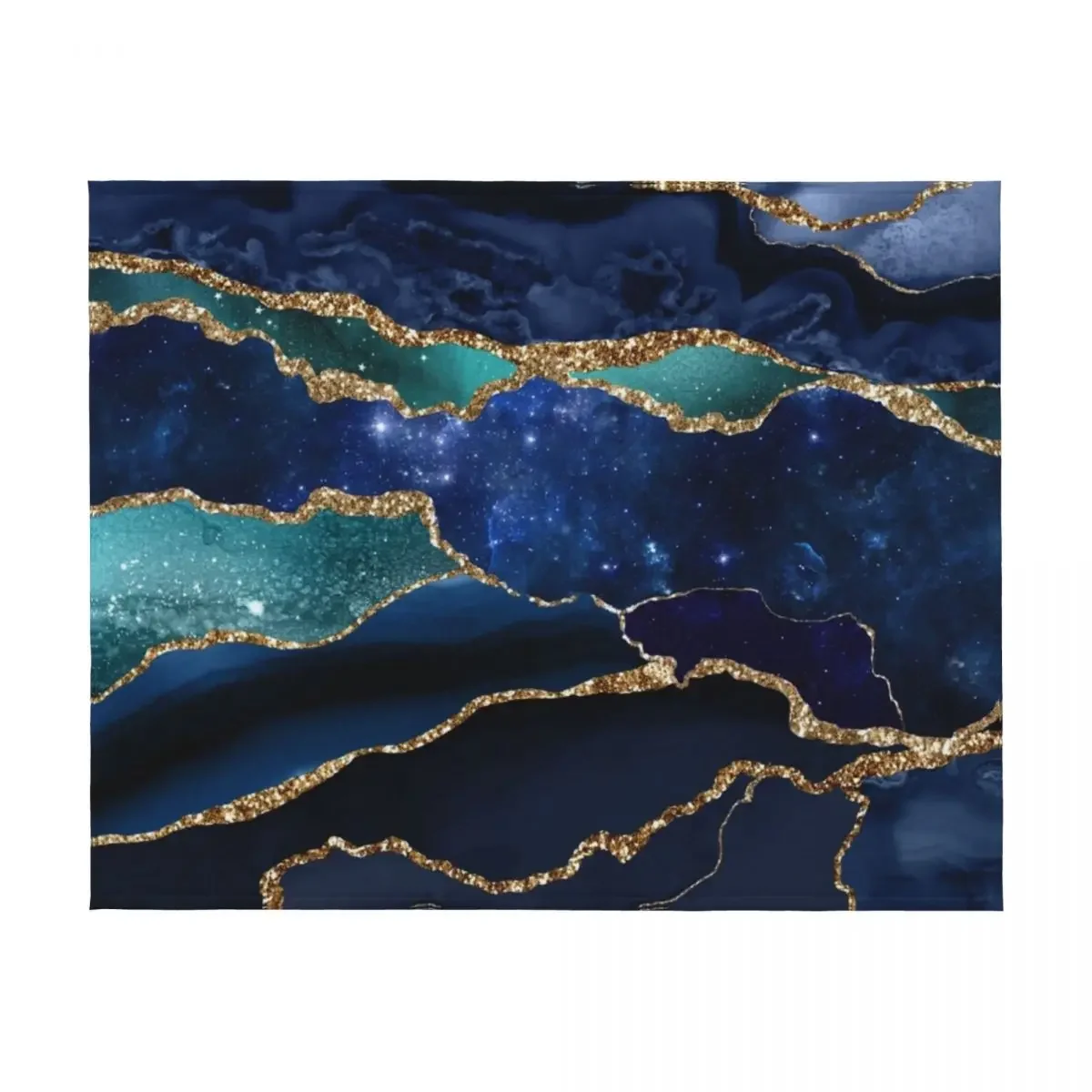 بطانية Glamour Milky Way Faux Marble Galaxy I Throw Blanket هدية مضحكة منقوشة لبطانيات الشتاء الفاخرة #2