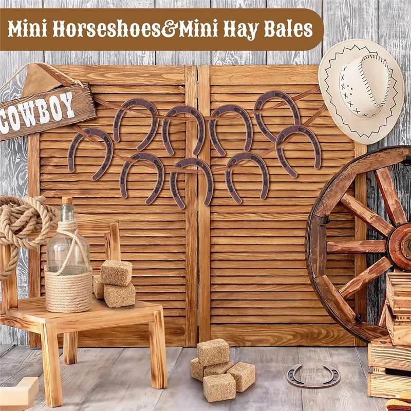 PB-ديكورات الحفلات ذات الطابع الغربي قطع مركزية لطاولات مع أحذية حصان صغيرة لصالح حفلة روديو الحصان