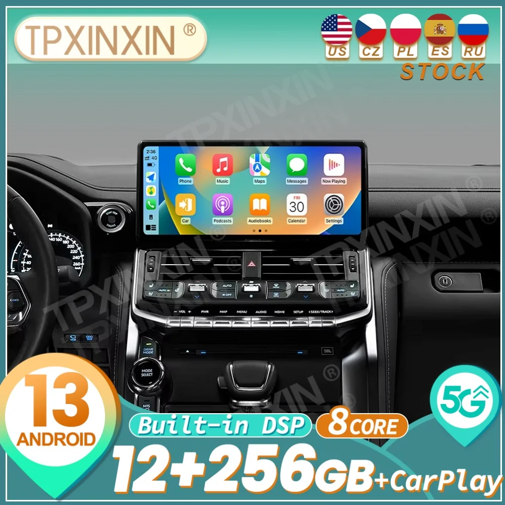 Android Car Radio For Toyota Land Cruiser 300 LC300 2021 2022 GPS Navig Multimedia Player Stereo Head Unit Audio Video Player
