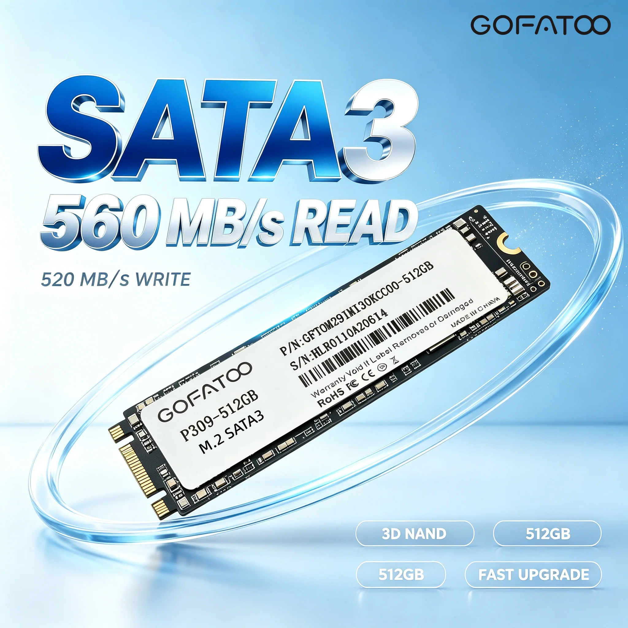 GOFATOO M.2 2280 NGFF SATA III SSD 560MB/s Internal Solid State Drive For Laptop Desktop PC 2TB 1TB 512GB 256GB 128GB