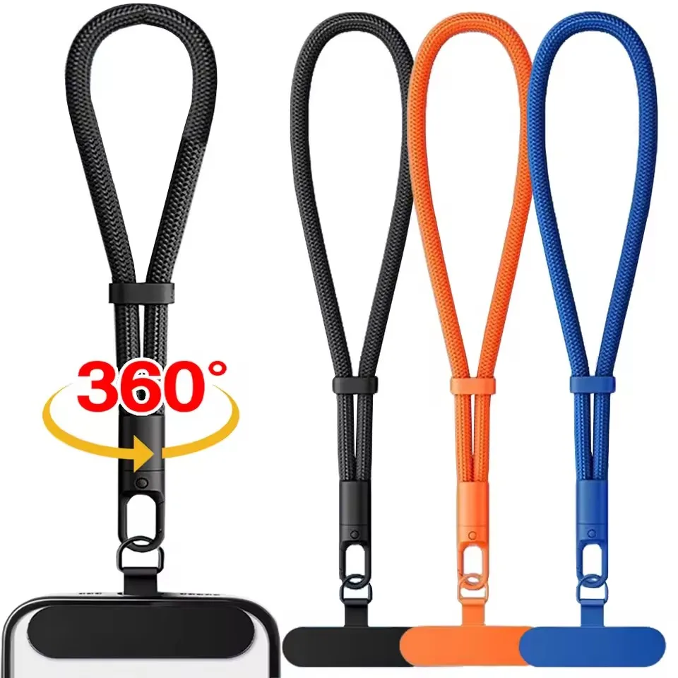 

Вращающиеся на 360 градусов ремни для телефона, регулируемый короткий ремешок для телефона с язычком на привязке для IPhone, Samsung, подвесной зажим для шнура