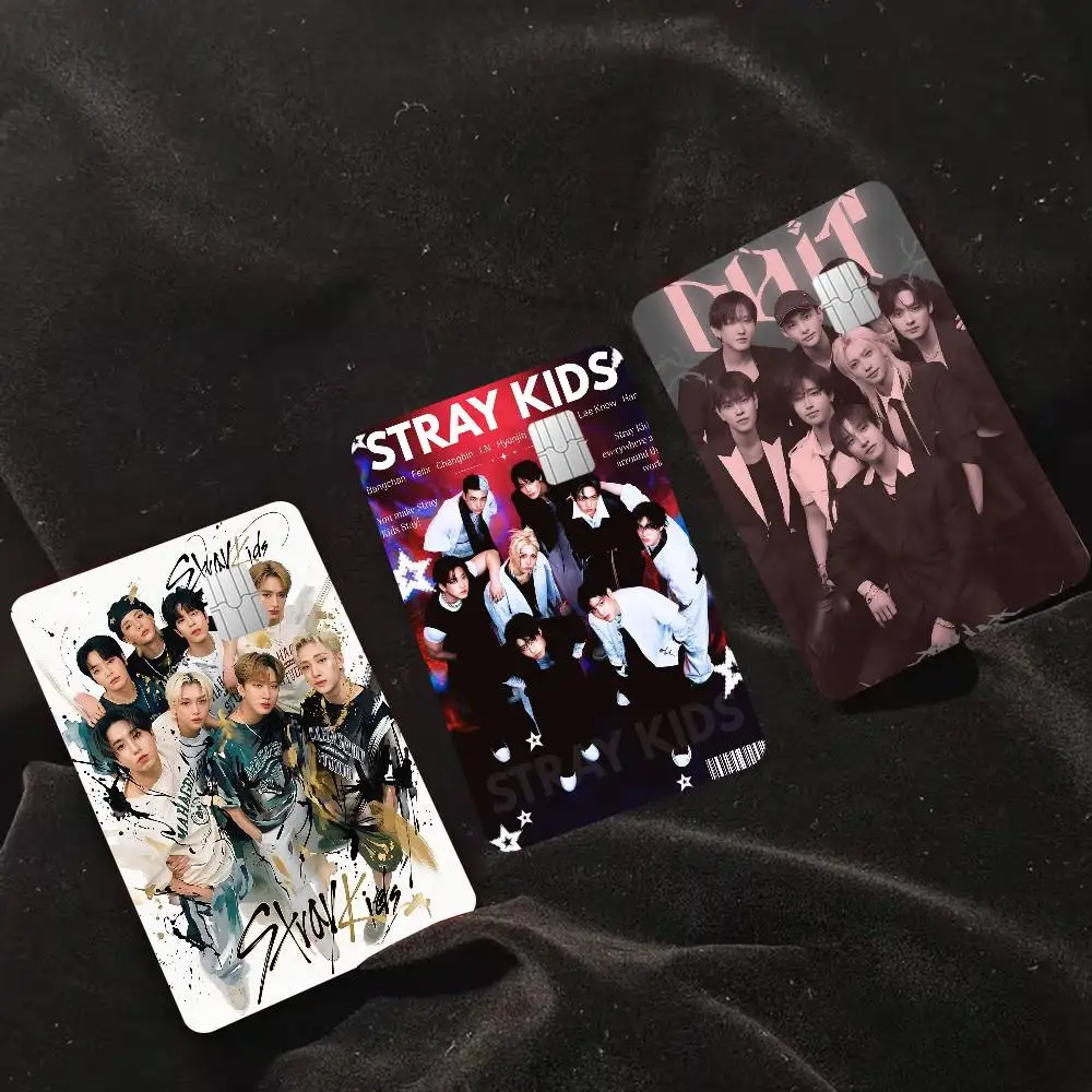 Group S-Stray K-Kids Fashion Matte Gold Silver Black Matte Film Skin Sticker Tape For Bank Credit Debit Card