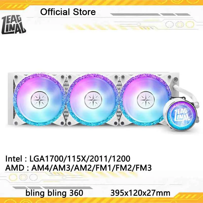 

ZEAGINAL BlingBling All -in -one water cold radiator, diamond ARGB light effect，Support LGA1700/115X/1200/2011/AM4