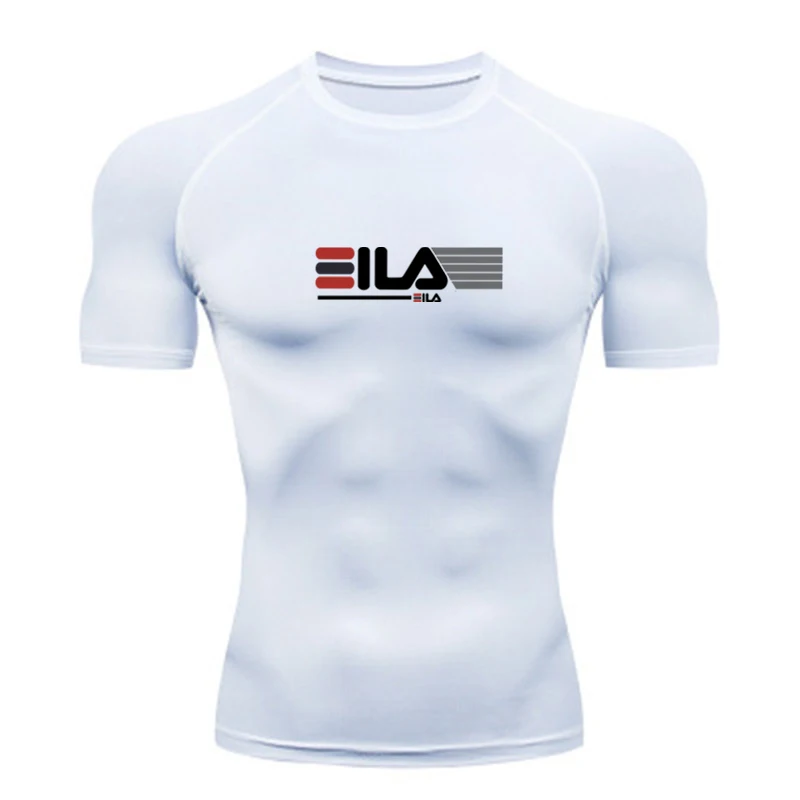 

Printed T-shirt men's summer sportswear running T-shirt elastic quick drying sports top T-shirt sports gym sportswear clothing