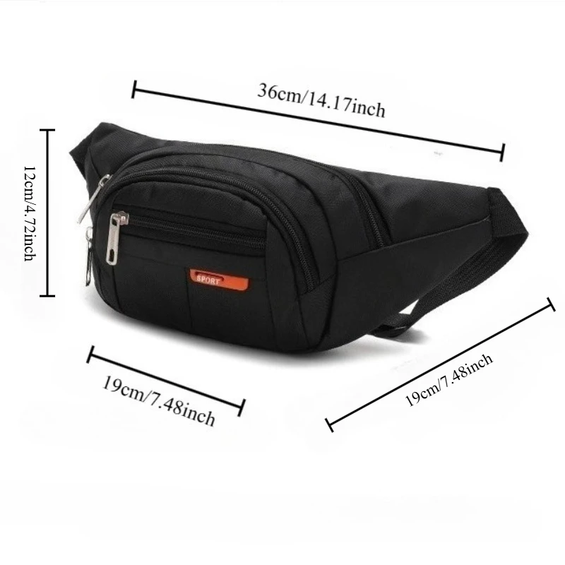 Outdoor Leisure Business Men's Waist Bag, Waterproof Running and Cycling Sports Bag, Sturdy and Durable Chest Bag