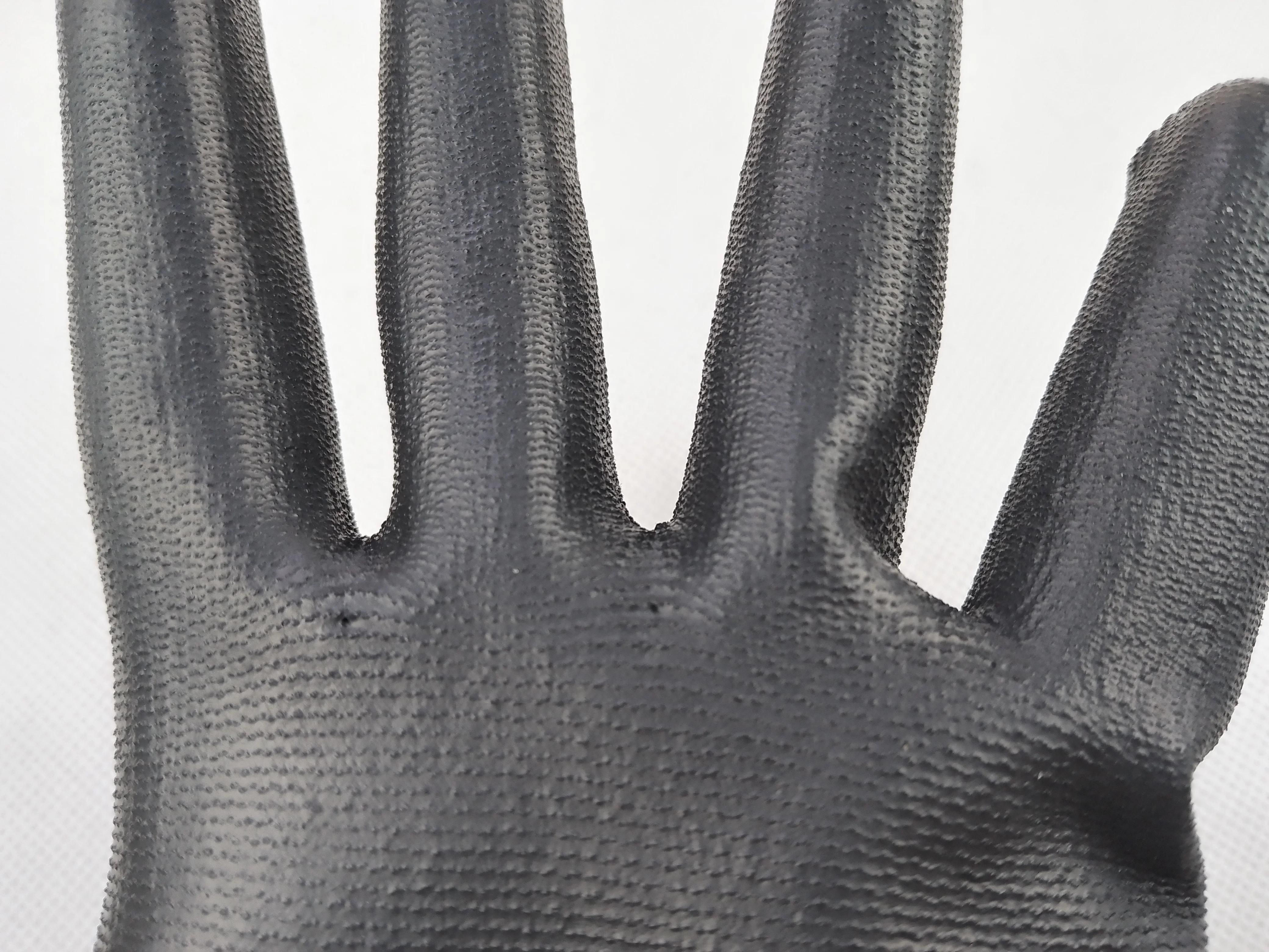 black polyester knitted liner pu palm coated work gloves man anti-static thin breathable gardening eletronic workshop workers