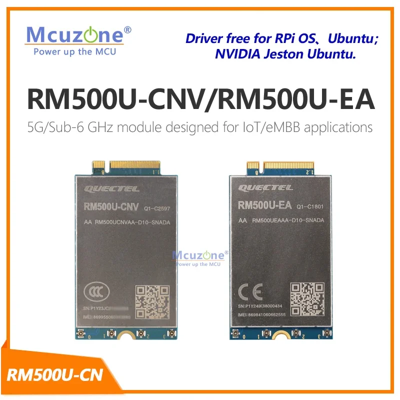 

RM500U-CNV, модуль Quectel 5G Sub-6 ГГц IoT/eMBB, RM500U-EA, поддерживает режим NSA и SA 5G/4G/3G, модуль M.2