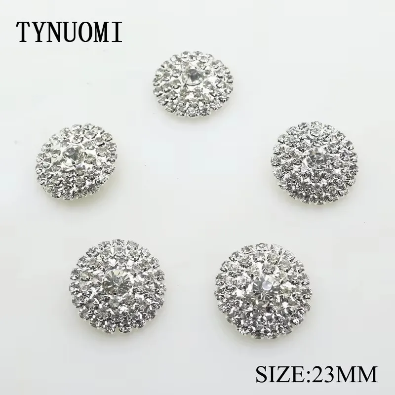 TYNUOMI 10pcs / lot23MM Rhinestone Button Clothing Sewing Decorative Button DIY Craft Decoration Materials Sale Price