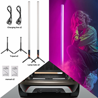 LUXCEO 2PCS 120cm RGB Mood Light Photography Background Atmosphere Lights Floor LED Corner Lighting for Room Stage Bar DJ Party