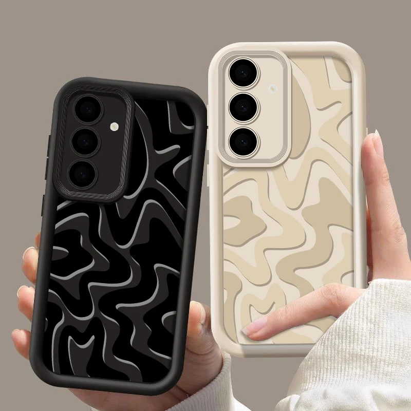 Funda con patrón de rayas para Samsung Galaxy A57 A27 A37 A56 A16 A17 A36 A26 A55 A54 A15 S26 S25 S24 S23 S22 Ultra S25 FE 6