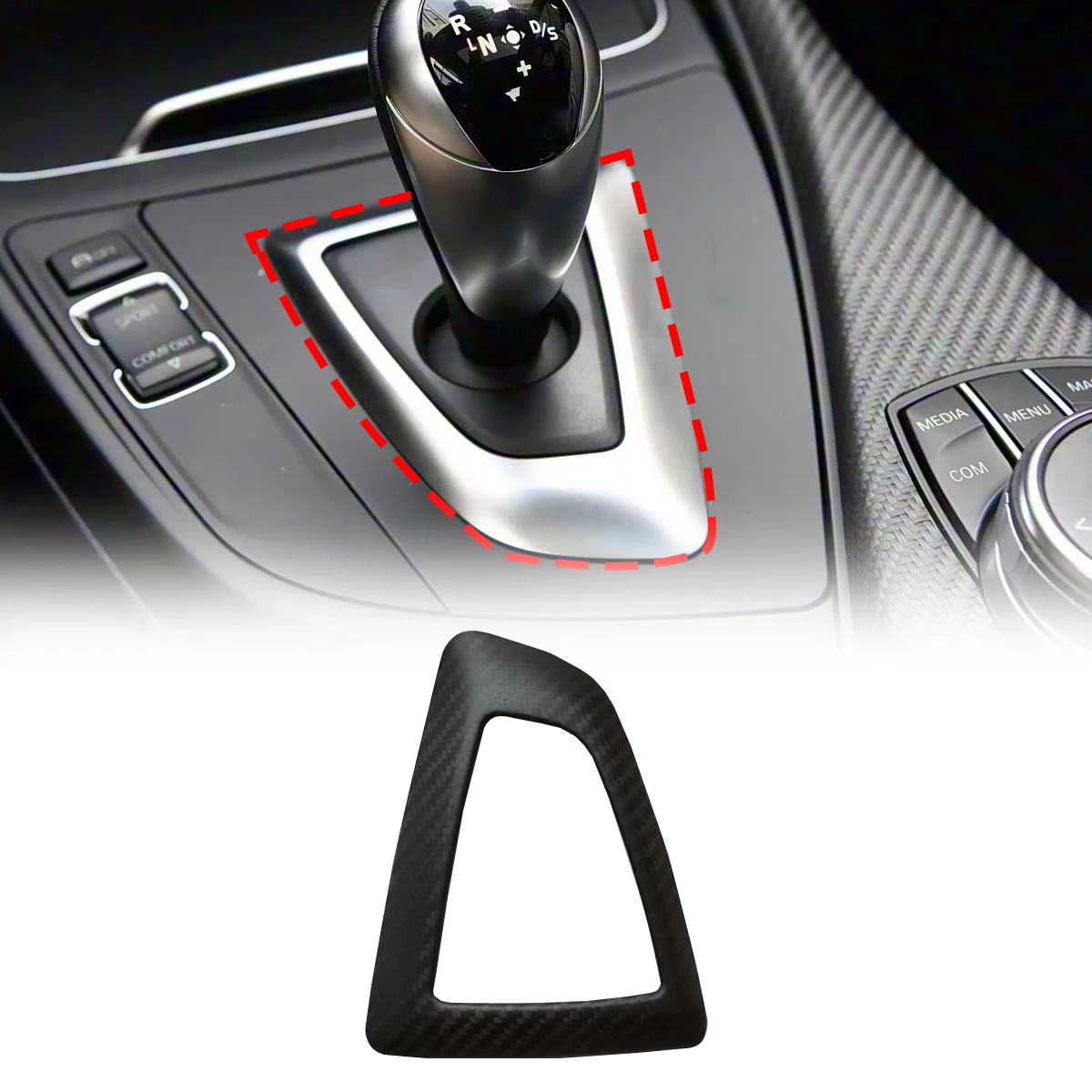 For BMW F20 F21 F22 F23 F30 F31 F34 F35 F32 F33 F36 M2 F87 Real Carbon Fiber Car Gear Shift Gear Panel Trim Cover Base