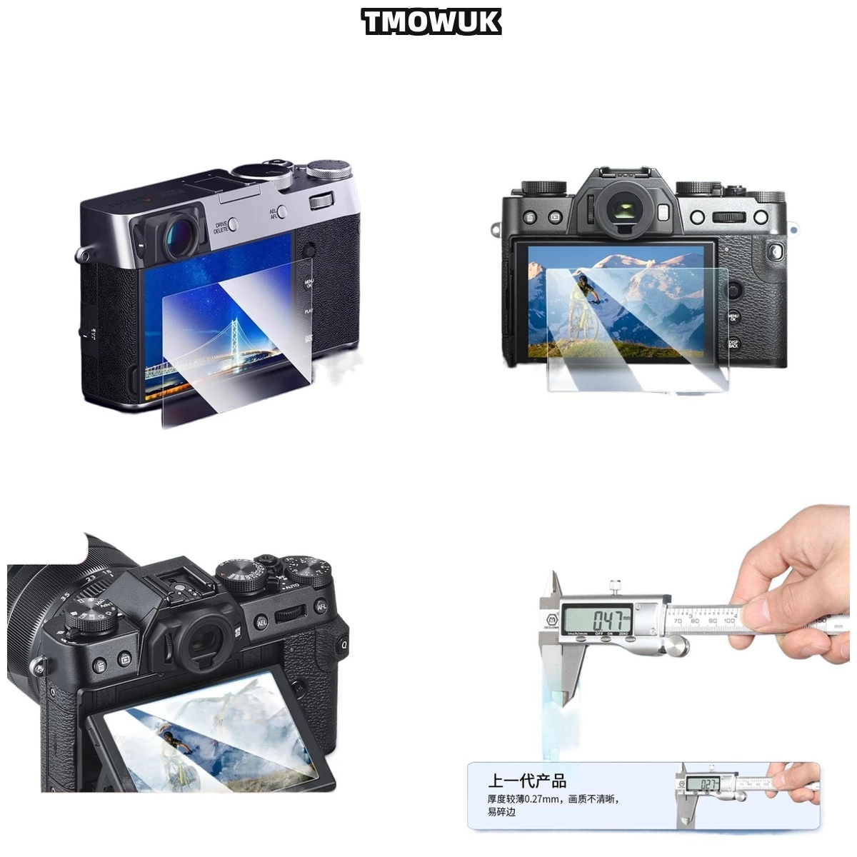 

For Fujifilm X70 XT-3 Full Coverage Film, 9H Durability, Smooth Touch, Anti-Glare Technology.