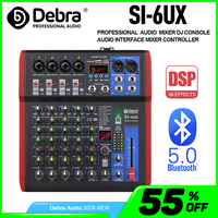 Debra Professional 99DSP Digital Effect Mixer - Bluetooth 5.0 DJ Controller with 48V Power, USB Audio Interface for Studio Recor