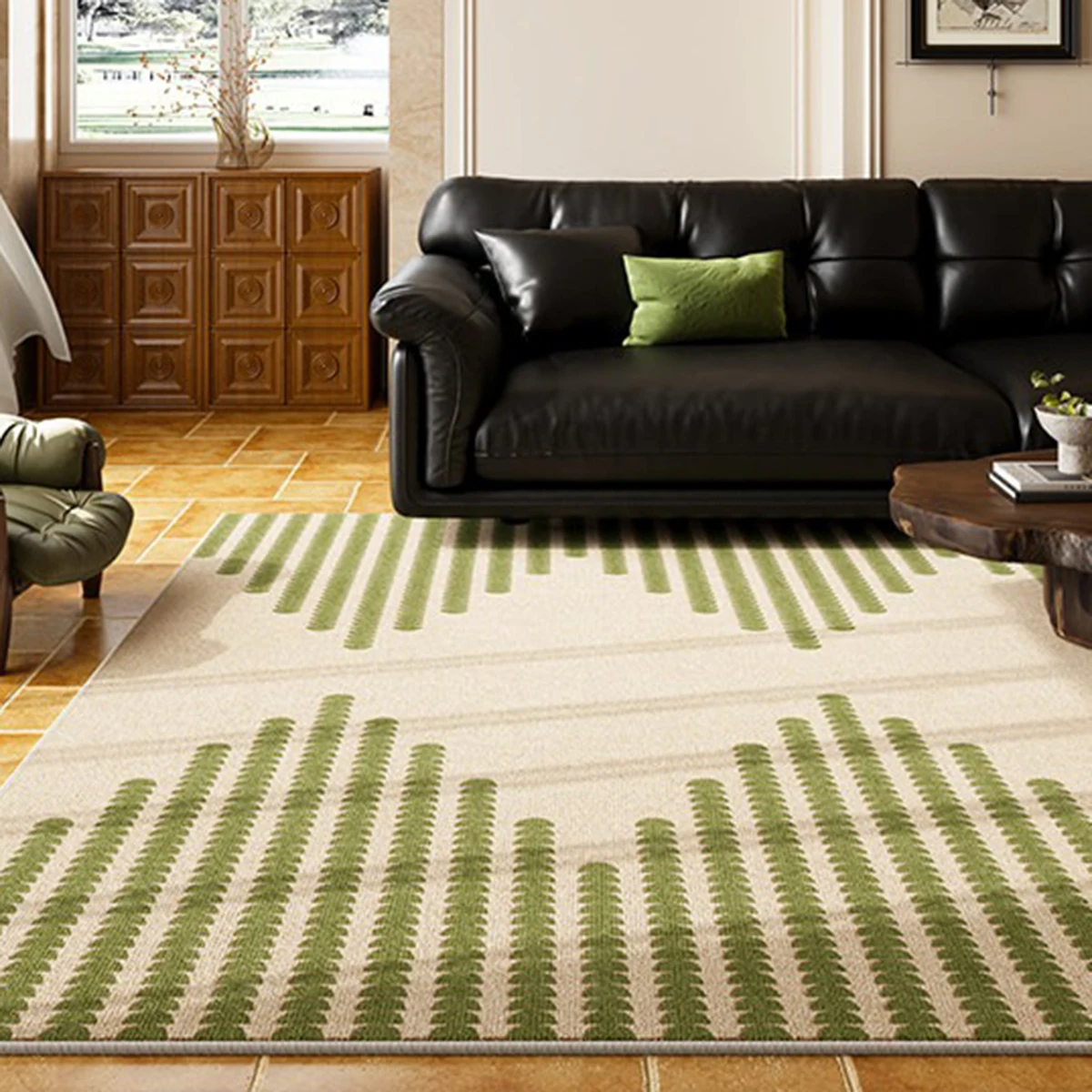 Wabi-sabi Green Carpet for Living Room 200x300 Large Area Rug Short Plush Waterproof Non-slip Floor Mats Bedroom Rugs 카페트 거실 대형