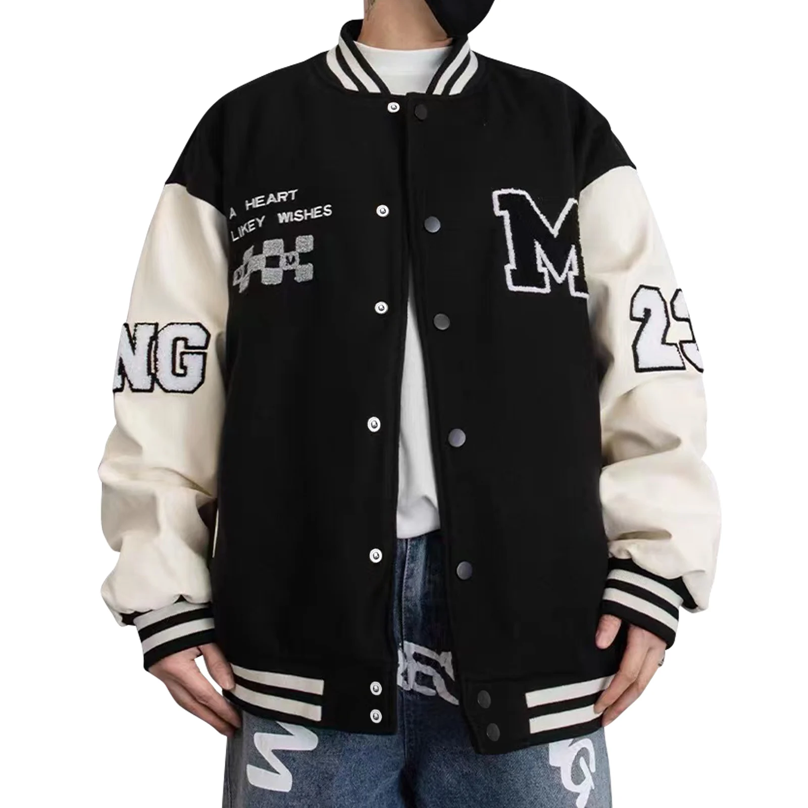 

Mens Varsity Jacket Baseball Bomber Jacket Vintage Unisex Streetwear Coats