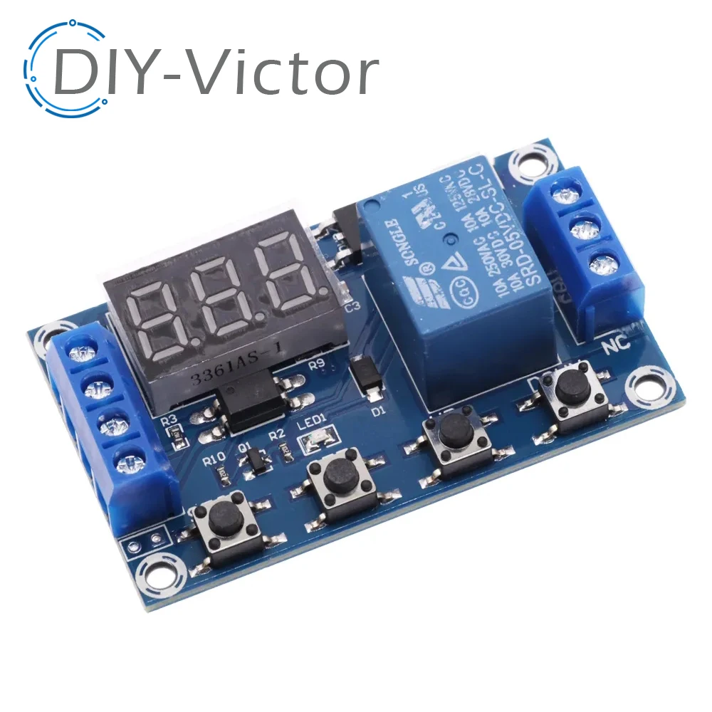 DC 6-30V Support Micro TYPE-C USB 5V LED Display Automation Cycle Delay Timer Control Off Switch Delay Time Relay 6V 9V 12V 24V