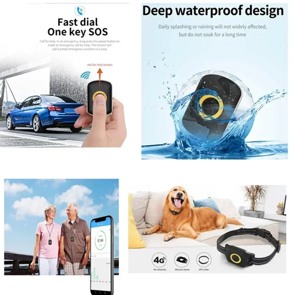 4G GPS Tracker Waterproof Pet GPS Tracker Dog Tracking Collar Mini Cat Anti-Lost Alarm Locator Key Finder SOS Smart Kids Locator view 3