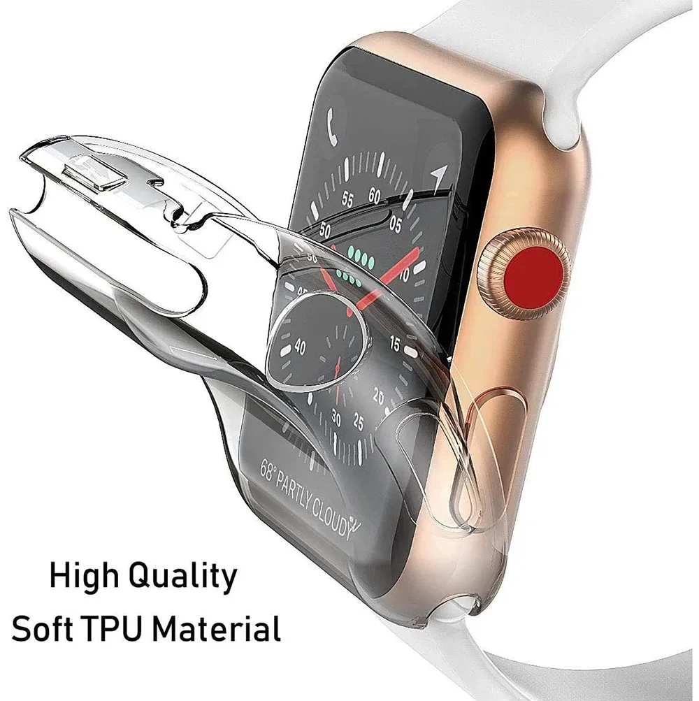 TPU-Abdeckung für Apple Watch-Gehäuse Ultra 49 mm 41 mm 45 mm 44 mm 40 mm 42 mm 38 mm Stoßstange Displayschutzfolie für iWatch-Serie 8 7 6 5 4 3 SE