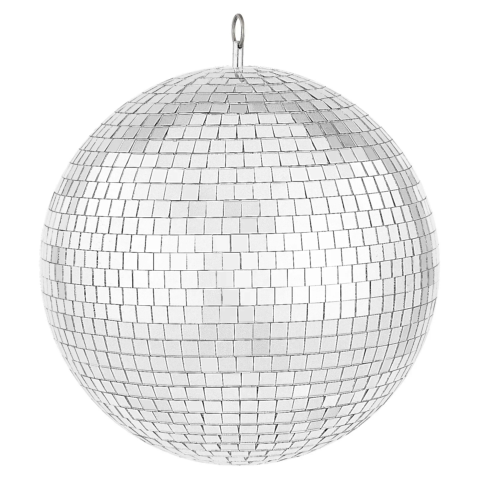 Boule Disco miroir boule Disco de fête en argent de 12 pouces avec anneau de suspension