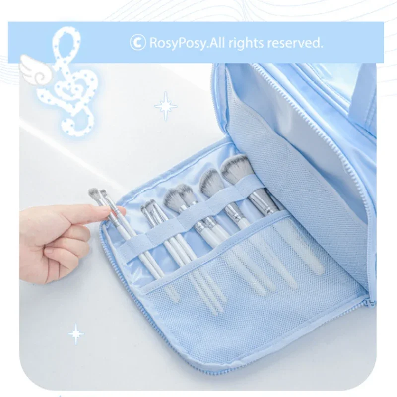 Bunte, multifunktionale Make-up-Tasche mit großem Fassungsvermögen, mehrere Fächer zur Aufbewahrung, Sommer, neue süße, niedliche Damen-Umhängetasche – Detail 12