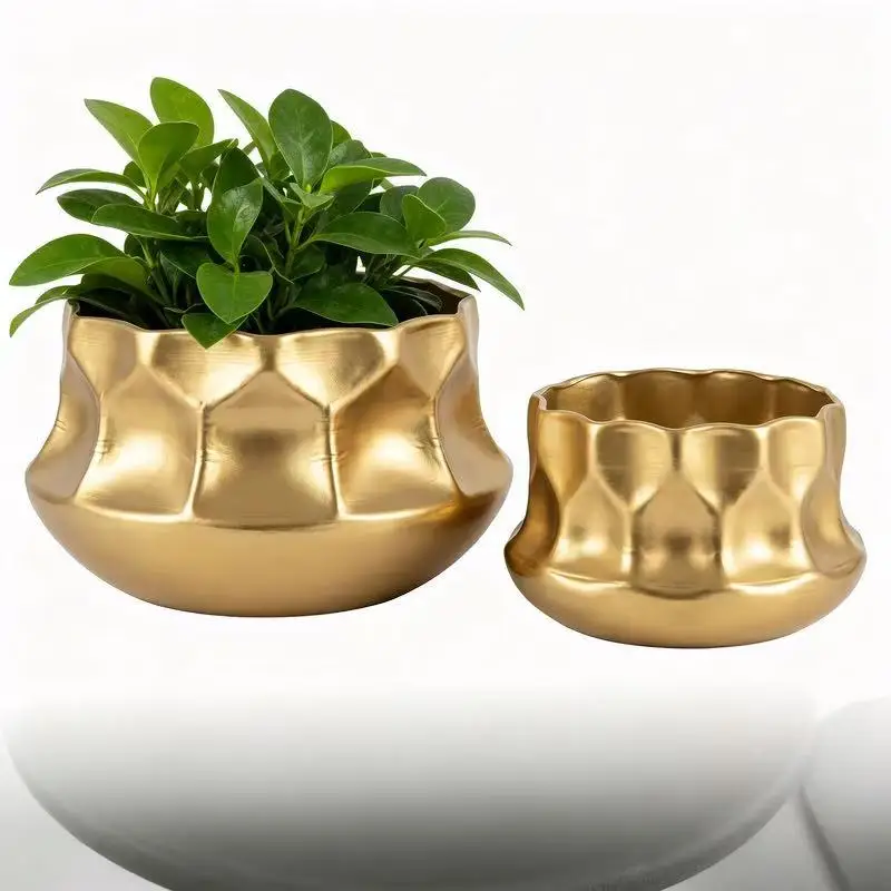YJQ Modern Light Luxury 3D Wrought Iron Flowerpot Decorative Flower Container Home Showcase Display for Home Model