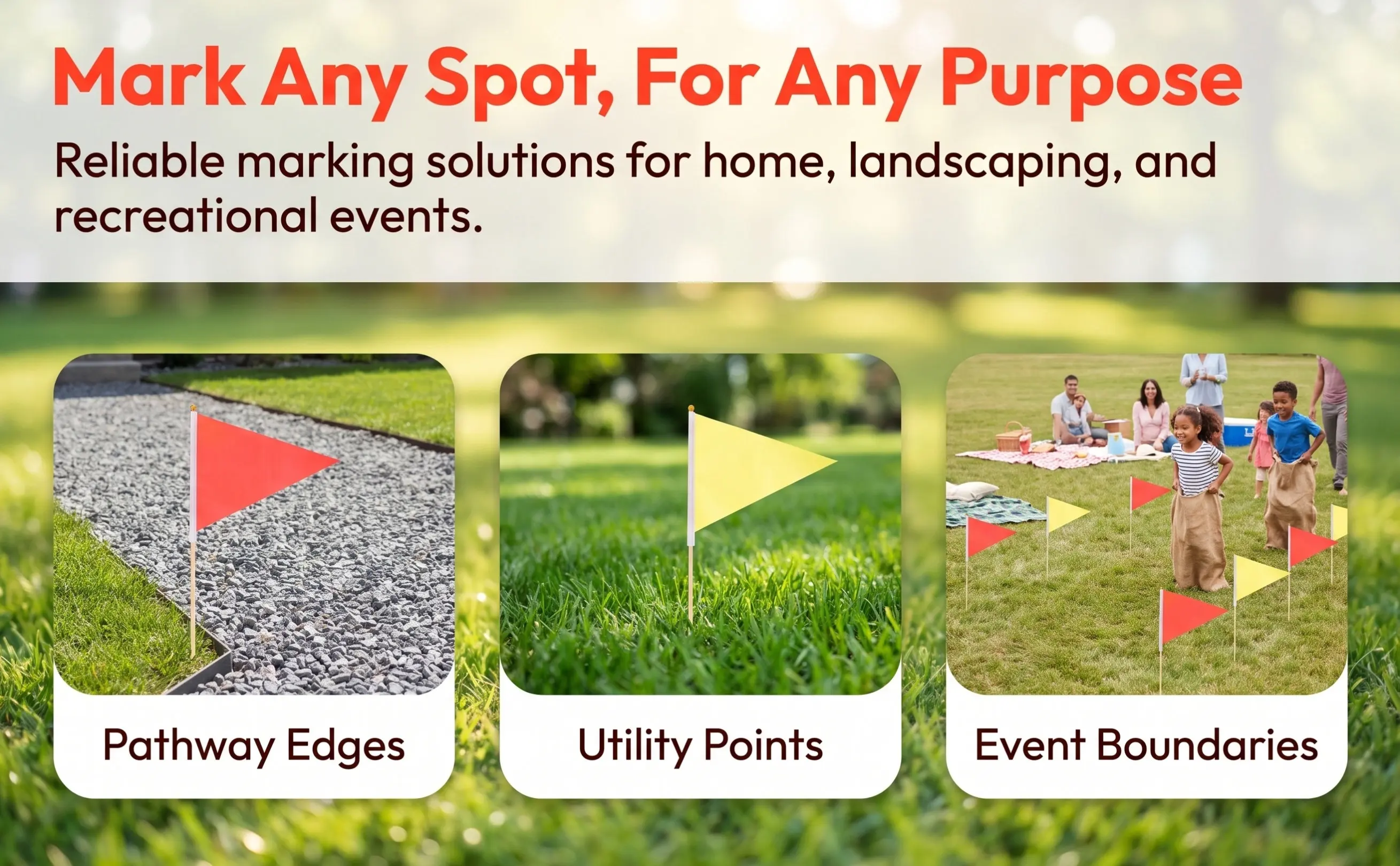 10Pcs Bright Polyester Bamboo Marking Flags for Lawn Garden Yard Irrigation Survey Boundary Identification Stake Flags Triangle