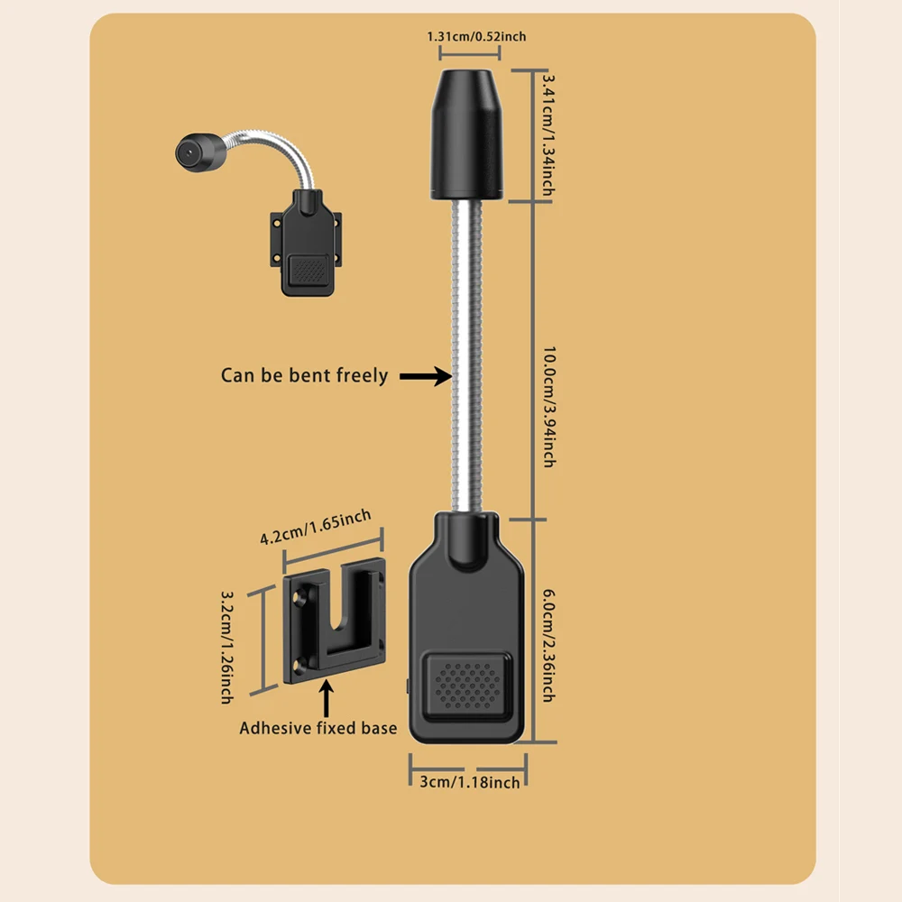 4K Ultra HD Portable Gooseneck Camera - WiFi Plug-in Mini Camera with Remote Monitoring for Home Security