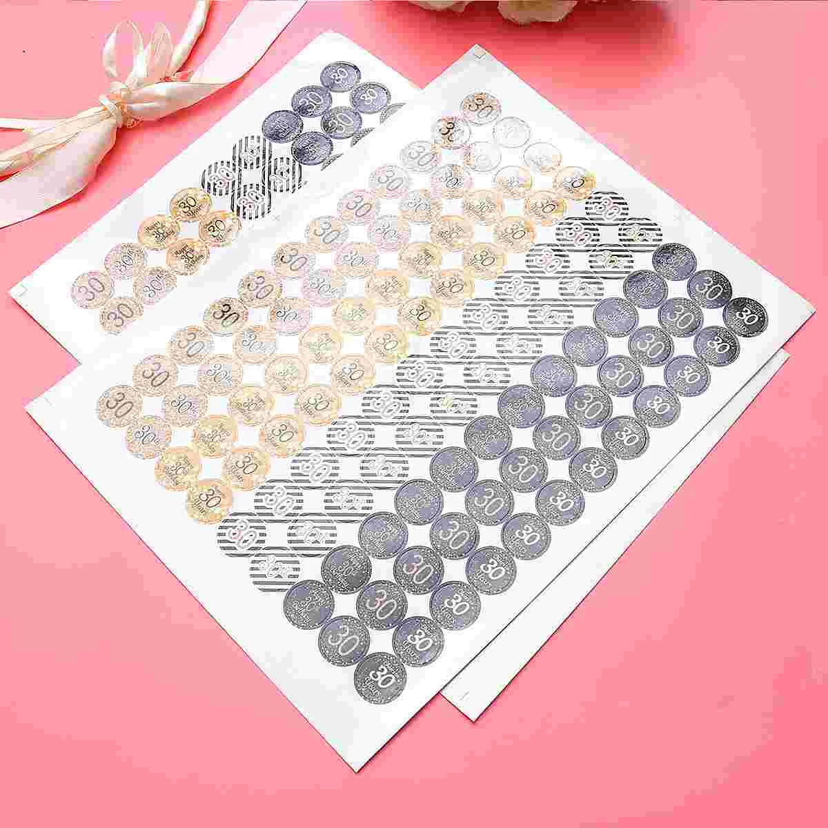 2 Sheets Number Stickers Birthday Party Decoration 30 Years Old Stickers Party Supplies  Decoration for Birthday Anniversary (10