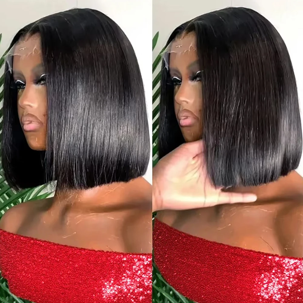 

Бесшовный парик-каре с прямой стрижкой, без клея, 13x4, 13x6, HD-кружево, 250% плотность, из бразильских натуральных волос, предварительно прорезанный, для чернокожих женщин