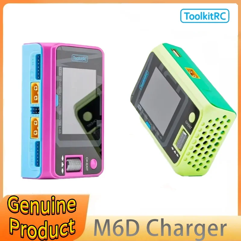 

ToolkitRC M6D 500 Вт 15 А постоянного тока, двухканальное мини-умное зарядное устройство, разрядное устройство Mojito Color для 1-6S Lipo LiHV Lion NiMh Pb аккумулятора
