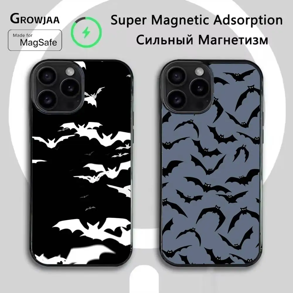 

Готический чехол для телефона с летучей мышью вампира для iPhone 16e, 16, 15,14,13,12,11, Plus, Pro, Max, Mini Magsafe с магнитной беспроводной зарядкой
