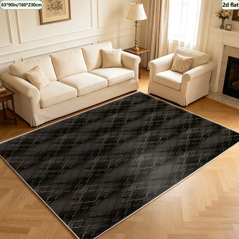 1 Piece of Dark-Colored, Gorgeous Geometric Patterned Carpet, Soft and Comfortable, Suitable for All Seasons, Lightweight and Easy to Care For, Home Decor, Living Room Decor, Bedroom Decor, Autumn, Winter