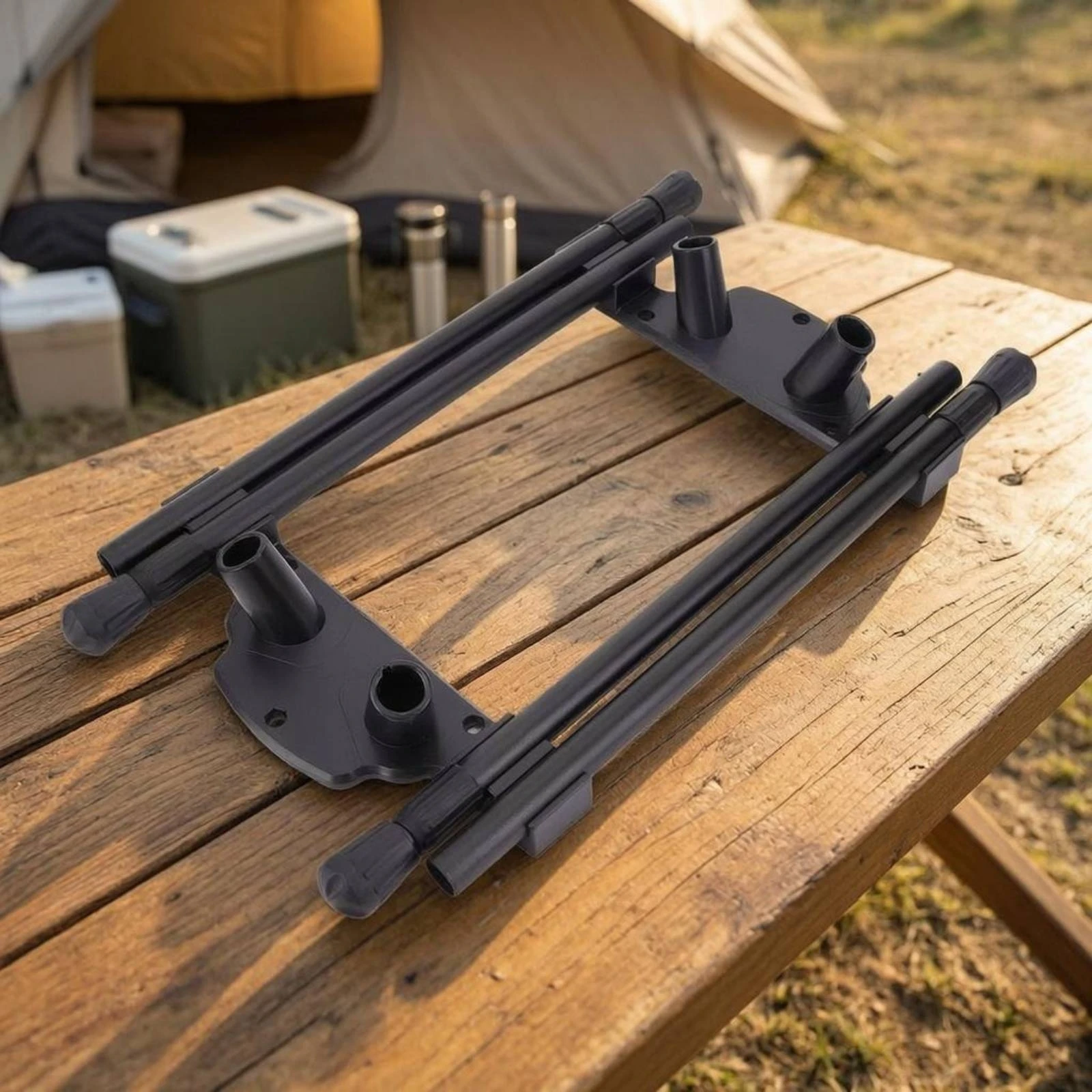 4 Pieces Telescopic Table Leg M5 Mounting Adjustable Table Leg Height Adjustable Furniture Legs Black for Camping