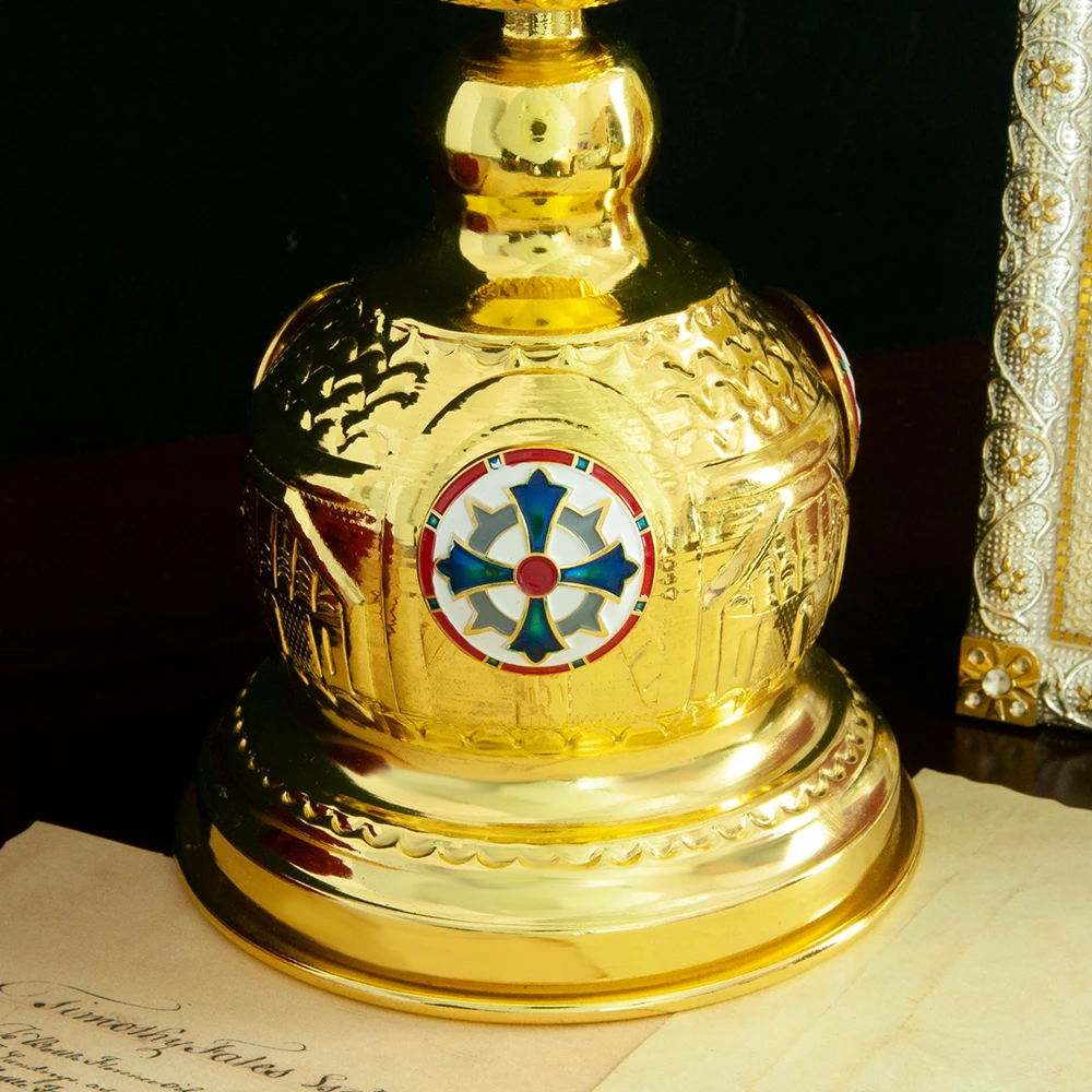 جديد 2025 الكنيسة الأرثوذكسية الكأس المقدسة لوازم كأس الكأس للاحتفالات الدينية مطلية بالذهب صندوق الكأس المقدس الأرثوذكسية هدية