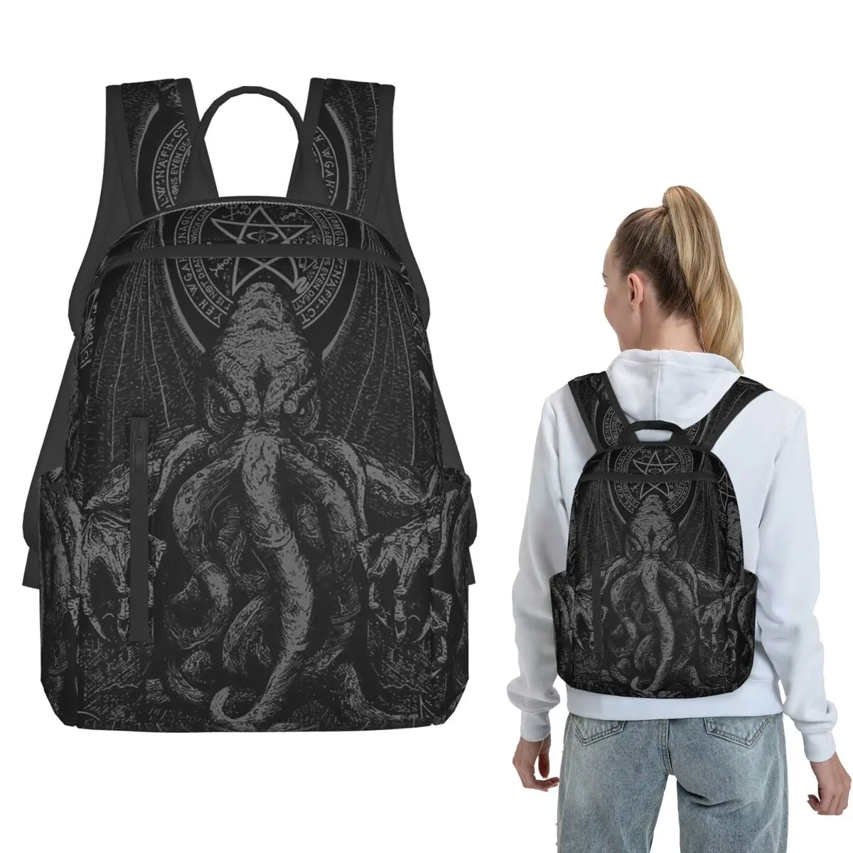 Cthulhu Mythos Lovecraft Horror Backpack Daypack Boys Girls BookBag School Bag Shoulder Bags for Men Women