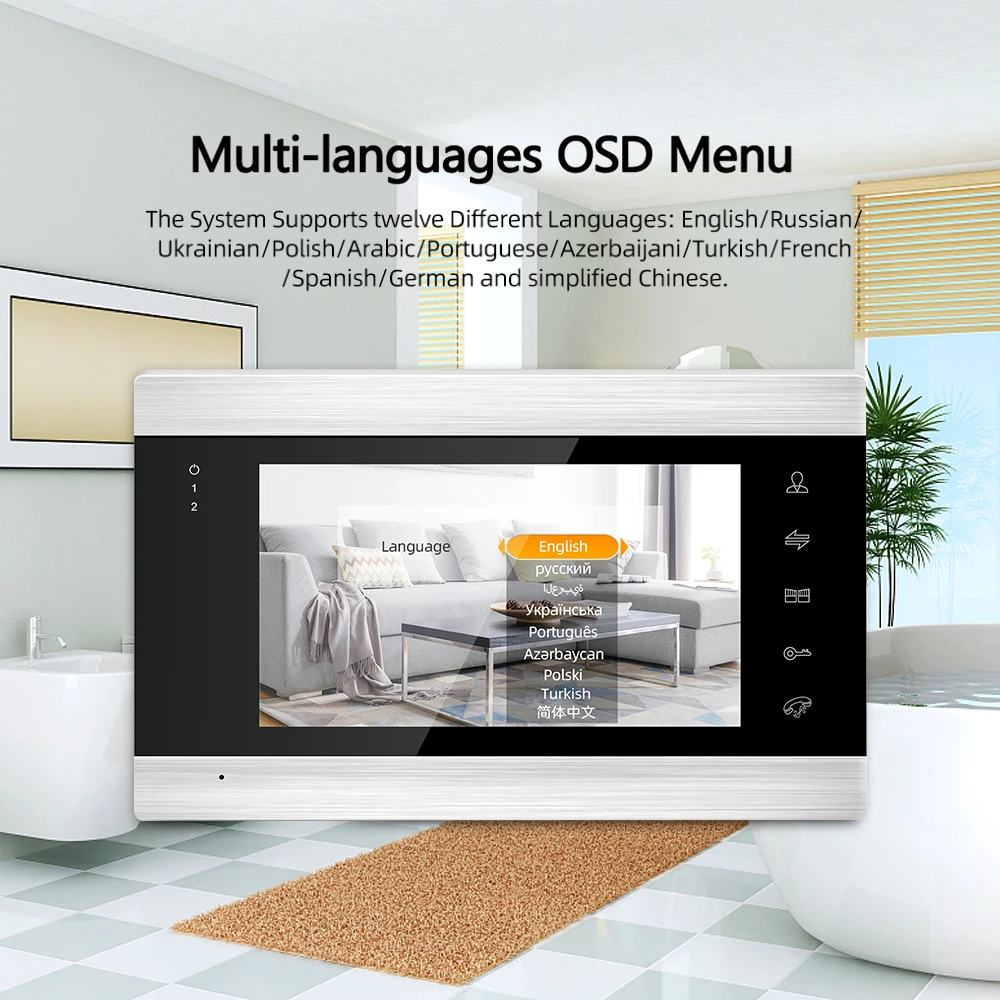 1080P WiFi Wireless Tuya App 7 inch HD Home Video Intercom Phone Doorbell with Motion Detection portero electronico con camara
