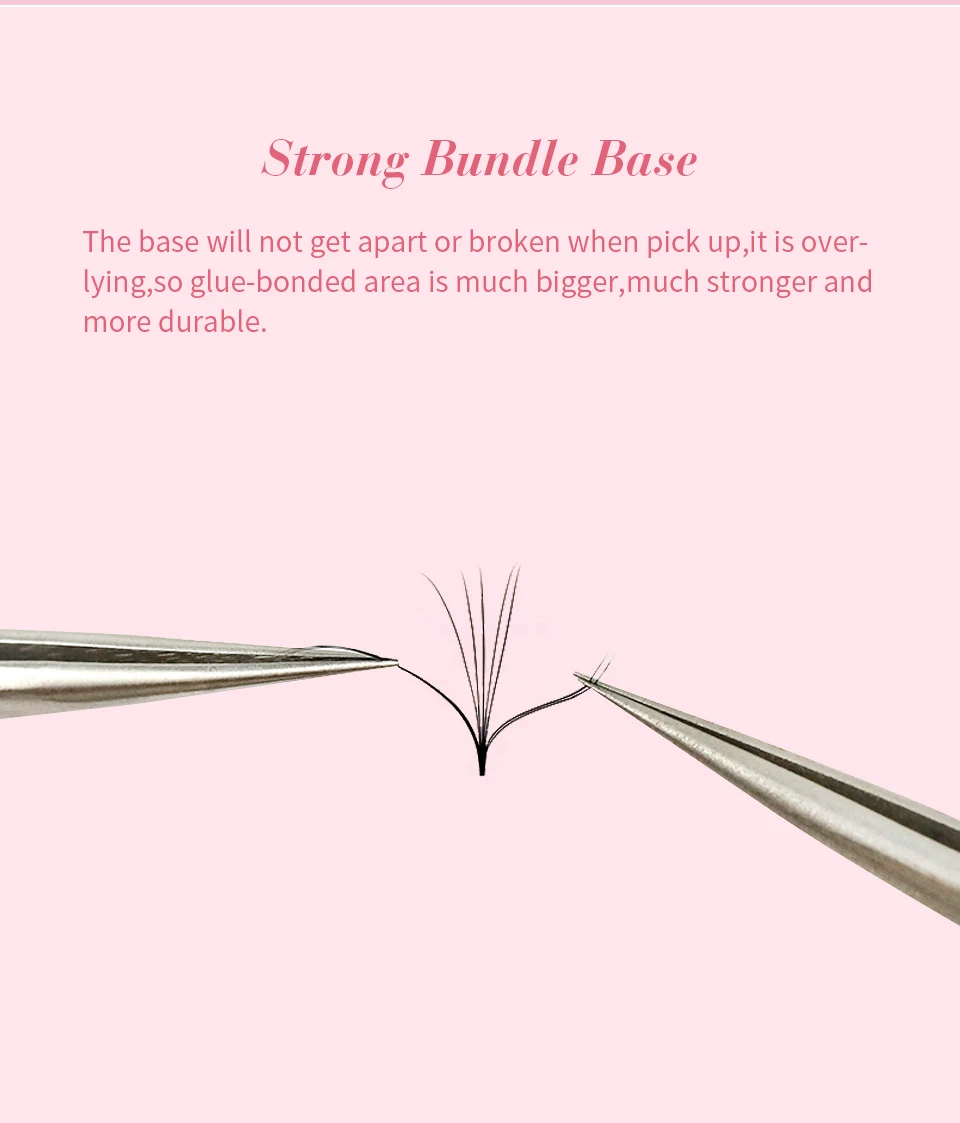 Rujade Sharp Narrow Stem Loose Fans Pre Made Russian Volume Lashes Thin Promade Volume Fans Pointy Base Wimpernverlängerungen Cilio – Detail 6