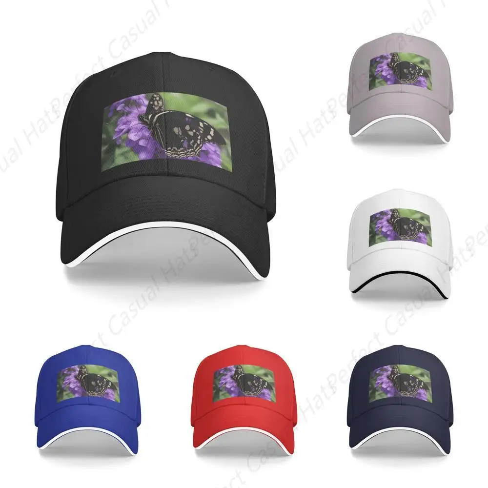 

High Quality Beautiful Flower Butterfly Print Caps Peaked Caps Trucker Hat Men Women Outdoor Sport Travel Sun Visor