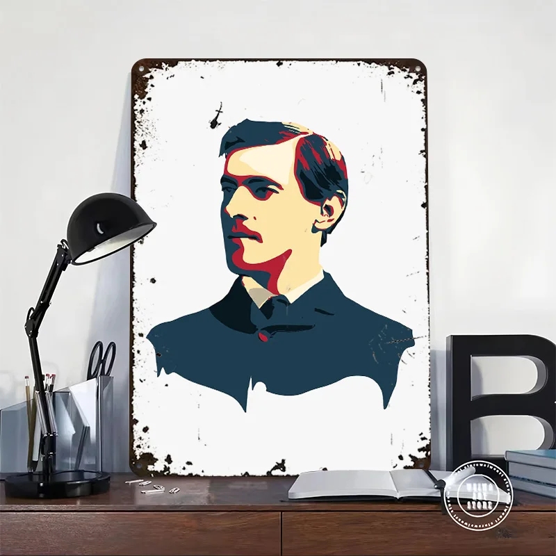 President Woodrow Wilson Metal Poster Customized Wall Art Retro Vintage Metal Tin Signs for Setup Decorations Bedroom Decoration