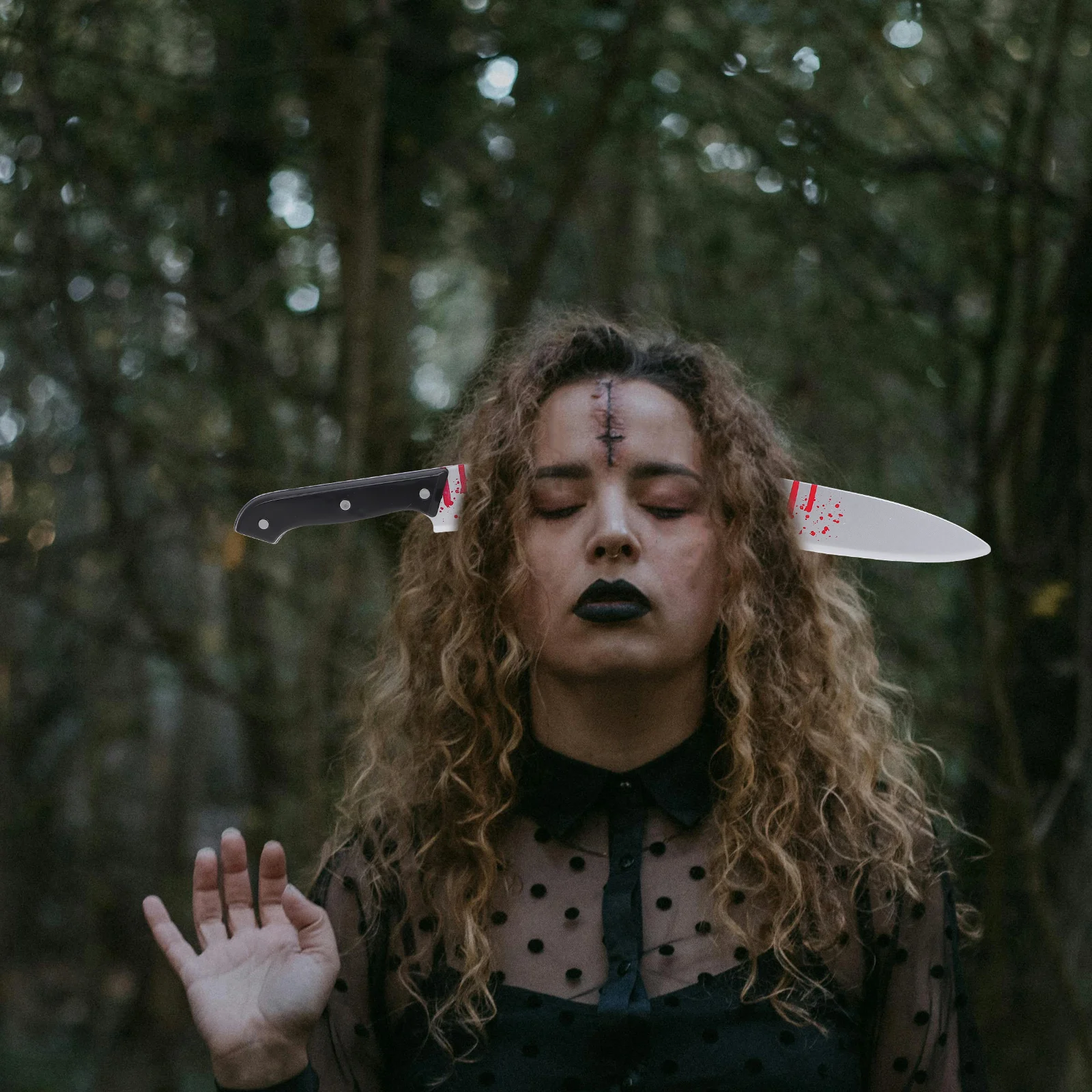 3 pièces Halloween bandeau accessoires de tour bandeau de cheveux en plastique pour décor de fête léger effrayant amusant cadeau accessoire de Costume nouveauté Gag