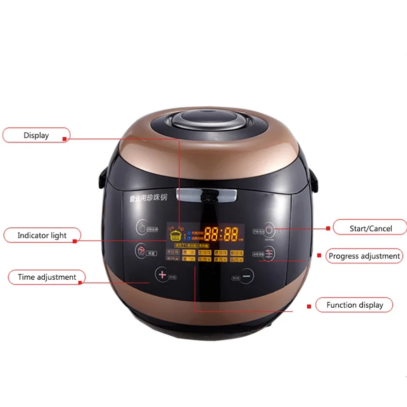 5L 110 فولت 220 فولت التجارية اللؤلؤ وعاء الطبخ الحليب الشاي متجر خاص بوبا ماكينة الطبخ التابيوكا اللؤلؤ طباخ وعاء الطبخ الكهربائي