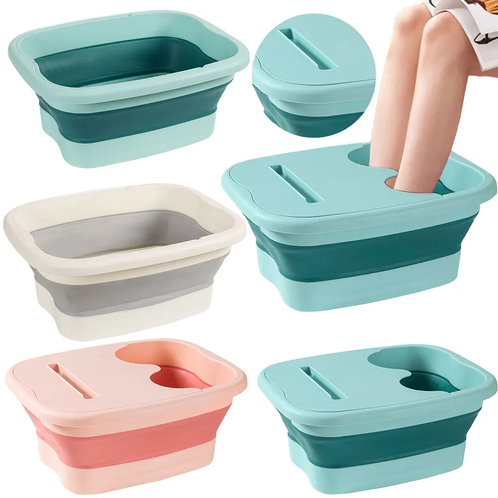Portable Footbath Massage Bucket Easy To Store Foldable Foot Bath Tray Collapsible Foot Soak Bucket for Relaxing and Pain Relief